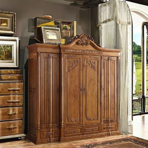 Armario de Teca Tallado a Mano de Estilo Europeo Real, 4 Puertas, 4 Cajones, Diseño Antiguo, Cómodo, Duradero y Sostenible para Dormitorio - Product Image 6