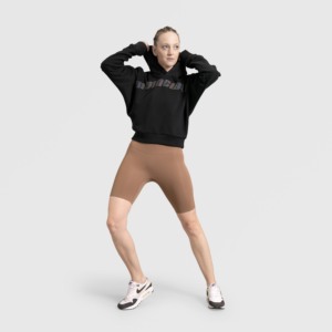 Invincible Black Oversized <b>Hoodie</b> for <b>Workout</b> Breathable Knitted Fabric - Product Image 4