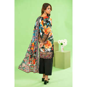 Conjunto de Traje de Lino y Algodón Estampado de 3 Piezas para Mujer con Dupatta WNS-52048 - Product Image 3