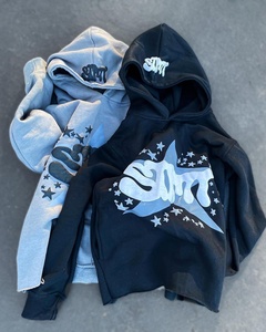 Sudadera con capucha para hombre con estampado de Terry francés de calidad superior, Jersey OEM sin cuerdas, sudadera con capucha con estampado de soplo de lavado ácido para hombres y mujeres - Product Image 3