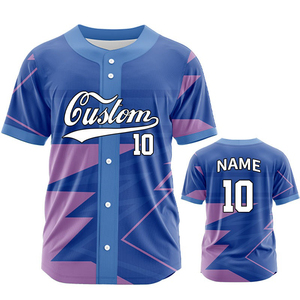 Maillots de baseball personnalisés en gros pour clubs, 100 % polyester, avec logo imprimé, respirants, à rayures, à séchage rapide, uniformes à manches courtes - Product Image 1