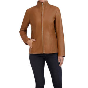 Chaqueta de Cuero para Mujer con Diseño y Logotipo Personalizados, Color Negro, Precio al por Mayor, Chaqueta para Mujer de Talla Grande - Product Image 1