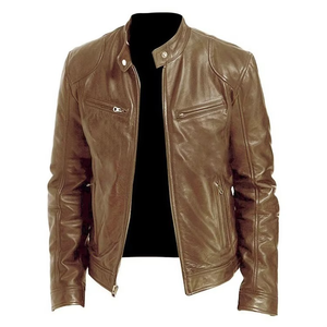 Veste de moto en cuir véritable pour hommes Vente en ligne sur mesure Veste de moto d'hiver pour hommes - Product Image 3