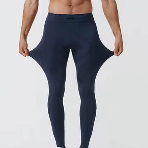 Leggings pour hommes, pantalon de course, de gym et de yoga, tissu respirant en polyester extensible, taille élastique, haute qualité, longueur intégrale, service OEM - Product Image 2