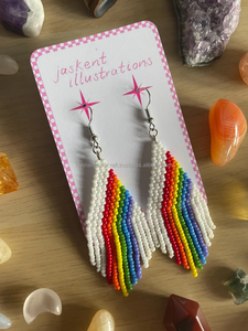 Pendientes de Lágrima con Cuentas Hechos a Mano, Diseño de Ojo con Borla de Cuentas y Resina, Joyería de HANNAN HANDICRAFT - Product Image 6