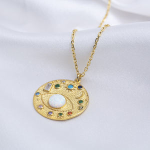 Galaxia estrellas mezcla piedra medallón diseño encanto collar turco venta al por mayor 925 joyería de plata esterlina - Product Image 4