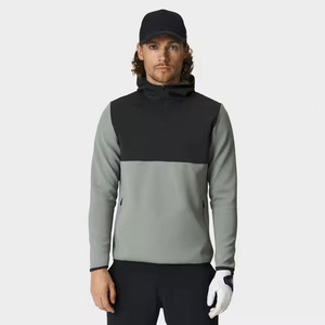 Logo personnalisé Couleur Bloquée Performance Respirant Fitness 1/4 Zip Neck Polyester Lite Weight Golf Hoodies Pour Hommes - Product Image 1