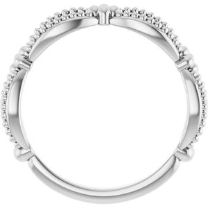 Stuller 14KW Fashionable Eternity <b>Ring</b> 51836:101P Stackable Bead Inlay Alloy Material Fine Quality Trendy Gift Jewelry - Product Image 2