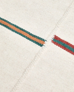 Tapis moderne tissé à la main en laine à rayures blanches Kilim Tapis moderne pour salon chambre à coucher - Product Image 4