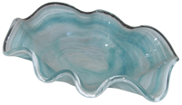 Décoration d'intérieur de luxe Tammaro Home Petalo Teal en verre de Murano, design artisanal italien haut de gamme
