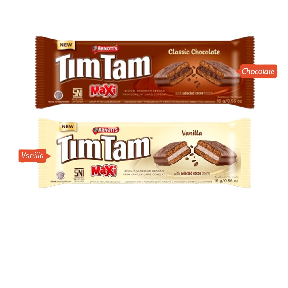 Оптовая продажа, популярное печенье Tim Tam, Бисквитное печенье 16 г, шоколадное и ванильное печенье
