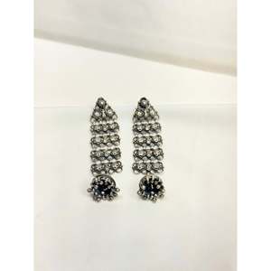 Tridha <b>Long</b> Jali 925 <b>Silver</b> Chandelier <b>Earrings</b> Stylish Jhumka Jhumka with Elegant Design - Product Image 4