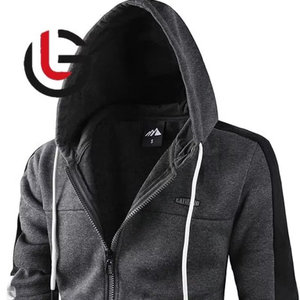 Sudadera con capucha de lana de algodón 100% Vintage con cremallera completa para hombre invierno cálido sin forro cómodo y elegante características personalizadas capucha - Product Image 1