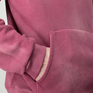 เสื้อฮู้ดผู้ชายสำหรับล้างกรดจางหายไปจากแสงแดดกำหนดได้เอง - Product Image 3