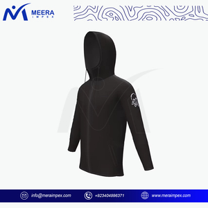 Sweat à capuche de sport à manches longues pour hommes, vêtements de sport d'été, fermeture à glissière, séchage rapide, respirant, grande taille, deux poches latérales, impression ODM - Product Image 3
