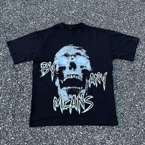 เสื้อยืดสีดำสำหรับผู้ชายสำหรับฤดูร้อนเสื้อยืดโอเวอร์ไซส์เสื้อยืดผ้าฝ้าย100% สำหรับผู้ชายพิมพ์ลายทรงหลวมราคาสมเหตุสมผล - Product Image 1