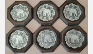 Classic Hexagon Design Walnut Wood Coasters for Tea Coffee Beer <b>Glass</b> for Home Kitchen Office <b>Table</b> Wooden <b>Mats</b> & Pads - Product Image 4