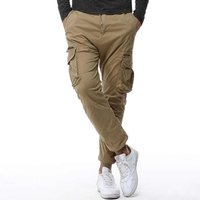 Pantalon décontracté pour homme, service OEM, meilleure qualité, doux, respirant, élastique, 100 % coton, tissu toile, coupe droite, taille mi-haute, imperméable