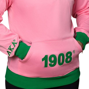 Sudadera con capucha y cremallera de un cuarto AKA para mujer, bordada, de forro polar, personalizada para hermandades, ropa universitaria, rosa - Product Image 4