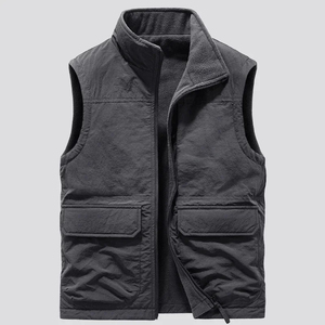 Gilet d'hiver pour homme en cuir véritable, fermeture éclair, imperméable, respirant, 5 poches, vêtement d'extérieur de haute qualité avec service OEM - Product Image 5