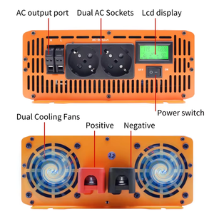 อินเวอร์เตอร์ HOULI 2000W แบบเฟสเดียว คลื่นไซน์บริสุทธิ์ สำหรับรถบ้าน รถยนต์ และใช้ในบ้าน 110V 120V 12V 24V พร้อมหน้าจอ LCD ปรับแต่งได้ - Product Image 5