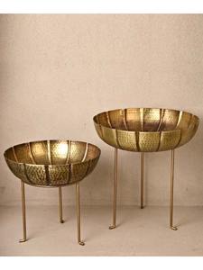 Nueva venta hoja de loto tradicional Thali Diwali Pooja Urli latón Metal Pooja Urli fábrica de fabricación - Product Image 4