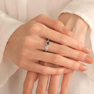 Jeulia Toi Et Moi Custom <b>Two</b> <b>Stone</b> Round Cut Diamond Engagement <b>Ring</b> 18K Yellow Gold - Product Image 6