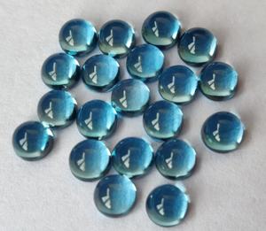 Topacio azul suizo natural, cabujón redondo de 3mm, Topacio Azul suizo suelto redondo - Product Image 1