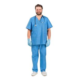 100% coton extensible tout ensemble de gommages noirs uniformes d'allaitement médical décontracté pour femmes et hommes 2024" - Product Image 1