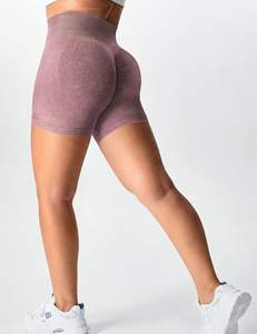 กางเกงโยคะขาสั้นไร้ตะเข็บเอวสูงของผู้หญิงเลกกิ้งออกกำลังกายแบบผ้าสแปนเด็กซ์/ ไนลอนแบบรีไซเคิล - Product Image 2
