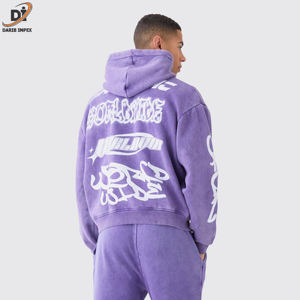 ชุดวอร์มผ้าฝ้ายสำหรับผู้ชายชุดวิ่งสองชิ้นสำหรับฤดูหนาวกางเกงพิมพ์ลายมีฮู้ดระบายอากาศได้ดี - Product Image 4