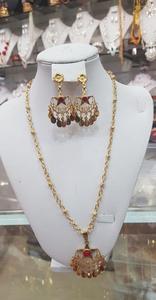 24K Gold Plated Dubai Fashion Jewelry Necklace Set Earrings Bangles Combs <b>Brooches</b> Copper Material for Bulgaria Turkey - Product Image 6