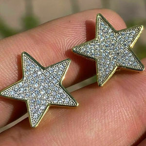 ต่างหูสตั๊ดผู้หญิงประดับ2ct สีโรสโกลด์แบบวินเทจเพชรโมสเตอริ่งทรงกลมสีโรสโกลด์925ชิ้น - Product Image 1