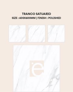 Tranco Statuario 600x600mm Carreaux de porcelaine émaillée de haute qualité Look de marbre élégant pour les murs extérieurs de l'école de Villa pour appartement - Product Image 3