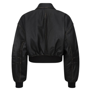 เสื้อแจ็คเก็ตมอเตอร์ไซค์หนังแท้สำหรับผู้หญิง คุณภาพพรีเมียม ผลิตตามสั่ง ดีไซน์ทันสมัย กันลม สำหรับฤดูหนาว พิมพ์ลาย พร้อมระบบทำความร้อน - Product Image 3