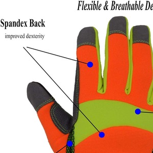 Guantes de cuero de trabajo de calidad superior de alta visibilidad Protección de manos y brazos al mejor precio a la venta - Product Image 4