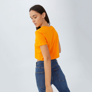 Respirant femmes haut court plaine recadrée chemise qualité supérieure surdimensionné T-Shirts vente chaude durable femmes T-Shirts - Product Image 3