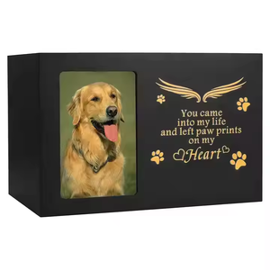 Urna de madera para mascotas con marco de fotos Suministros funerarios ANA Ceremonia funeraria Estilo americano OEM y ODM Disponible Urnas de madera para mascotas - Product Image 6