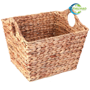 Cesta de jacinto de agua ecológica, organizador de lavandería, cesta hecha a mano para una vida sostenible, adecuada para ropa, Juguetes - Product Image 4