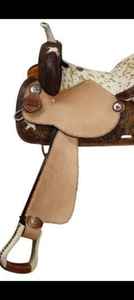 Silla de Montar Western de Calidad Premium, de Cuero Genuino, para Carreras de Caballos, con Estructura de Madera, 100% Cuero de Búfalo, Herrajes de Latón - Product Image 2