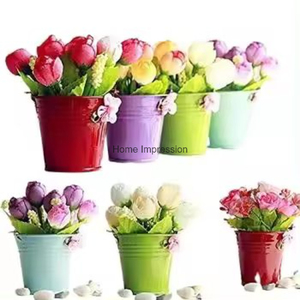 Jardinière en métal de forme ronde merveilleuse avec support revêtement en poudre de couleur noire jardinière de décoration intérieure et extérieure pour la maison et le jardin - Product Image 5