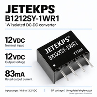 Convertisseur DC-DC isolé JETEKPS B1212SY-1WR1 1W, 12V vers 12V 83mA, module d'alimentation SIP non régulé, RoHS