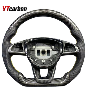 Volant en cuir et fibre de carbone YTcarbon pour W205, compatible avec les modèles W212, W463, W222, C180, C200, <span class=keywords><strong>C250</strong></span>, C300, C43/C63 AMG - Product Image 1
