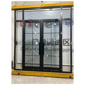 Hệ thống cửa nhôm màu đen thanh lịch với kính hai lớp với lưới giữa và che giấu gần hơn - Product Image 1