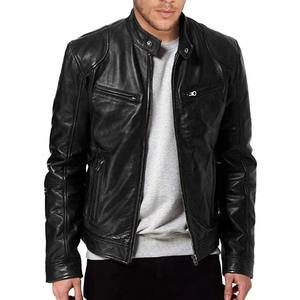 Custom American <b>Men's</b> Leather <b>Jacket</b> Punk Teenager's Collar Plain Dye <b>Canvas</b> for Foreign Trade Product <b>jacket</b> for <b>men</b> - Product Image 5