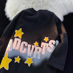 Personalizado para hombre Puff Imprimir Streetwear Tee OEM Fábrica de algodón de gran tamaño T Shirt 3D Raised Logo Design Shirt - Product Image 3