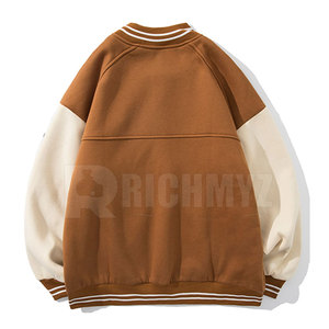 Best Price RICHMYZ Eco-Friendly Breathable Winter Letterman <b>Jacket</b> for <b>Men</b> High Quality Cotton Wool <b>Long</b> Sleeves Stand Collar - Product Image 2