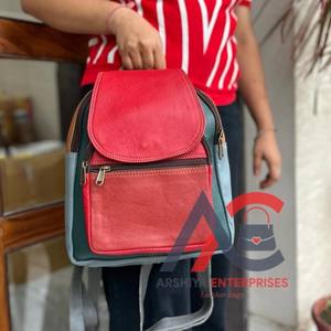 Nueva llegada Western elegante Multi reciclado cuero Stubby Color mochilas mujeres Arco Iris Color tamaño Ideal Multi cuero mochilas - Product Image 1