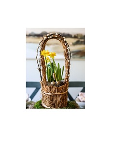 Macetas y jardineras inteligentes de bajo precio, maceta de ratán para decoración de jardín con soporte de hierro, soporte negro de Pie Grande - Product Image 4