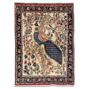 Aalam Gold Hand Knotted <b>Wool</b> Rug Floral Pattern 9x12 Rectangle for Home for Living Room Bedroom or Teen's Hallway-Pae-6433 - Product Image 1